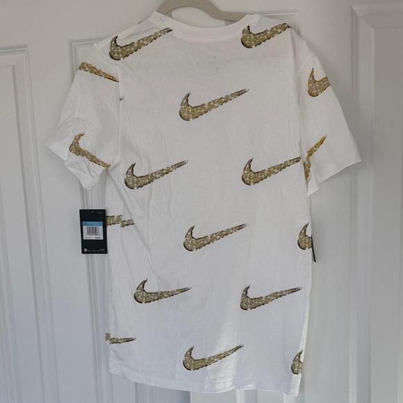 Nike White Tee with Gold Swoosh Design - Picture 4 of 4